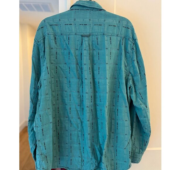 Carbon2Cobalt Teal Blue Button Down Shirt XL Men’s Casual Cotton Long Sleeve - Picture 2 of 6